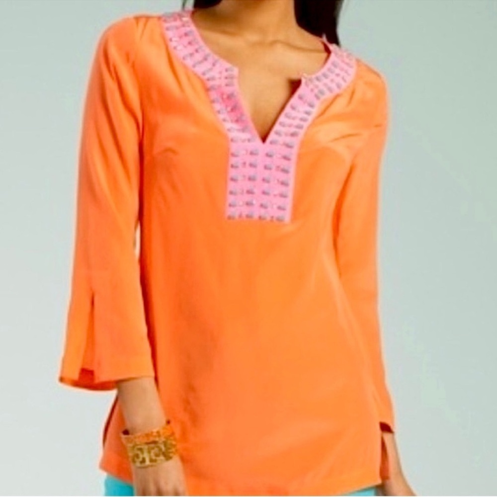 NWOT Trina Turk 100% silk top blouse